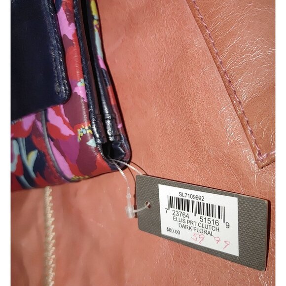 Fossil Leather Floral Trifold Wallet With Card Slots Zipper Compartment - Picture 4 of 9